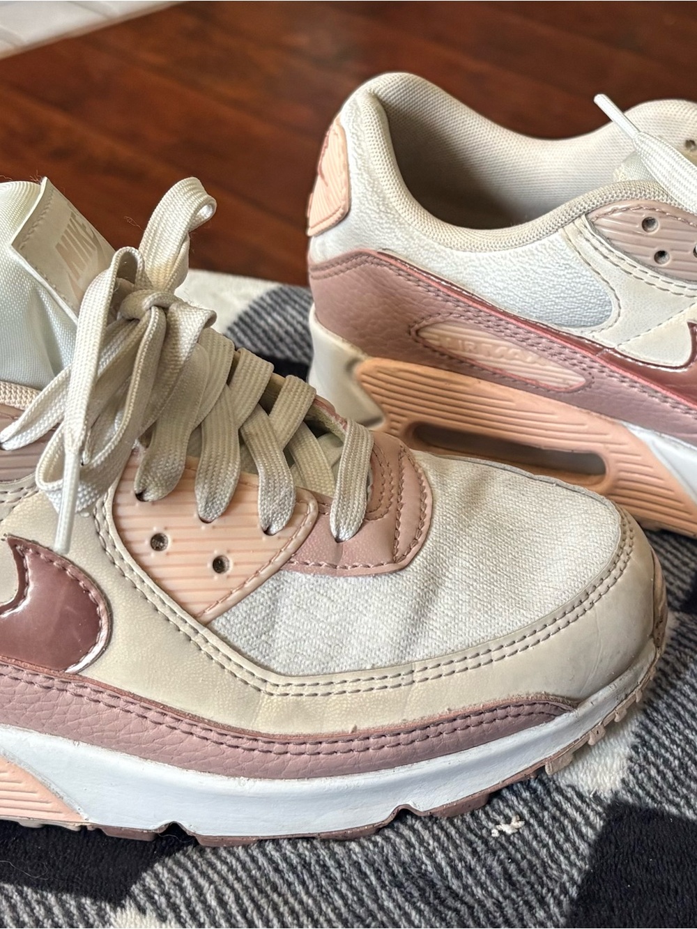 Nike Pink and Cream Low-Top Sneakers
